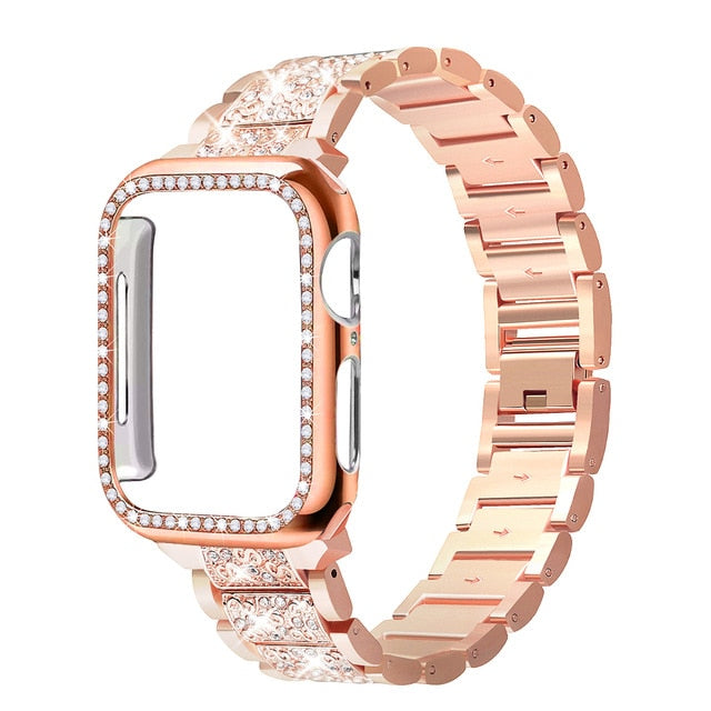 Luxury designer Apple Watch 2pcs Case & band strap set, bling ladies –  www.