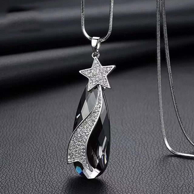 Bling Shooting Star Pendant Necklace