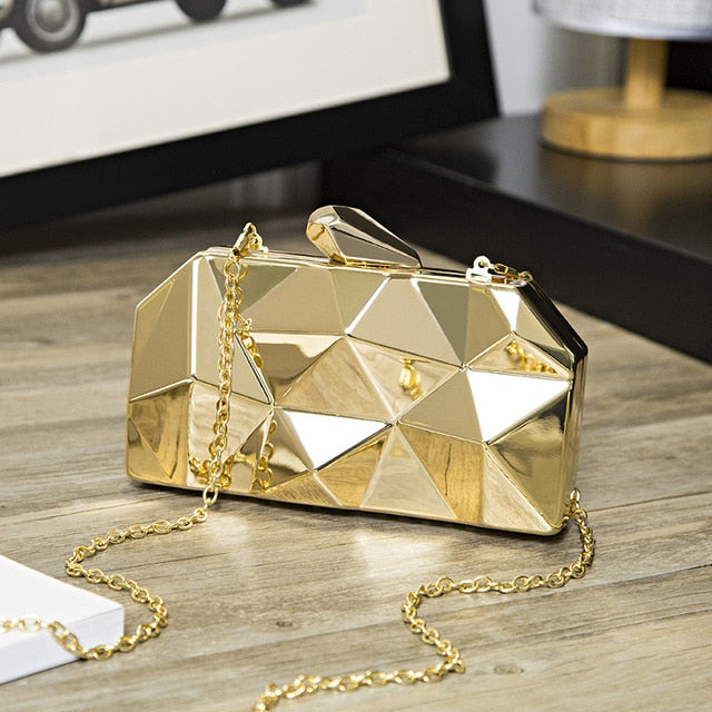 Metallic Chrome Clutch Bag